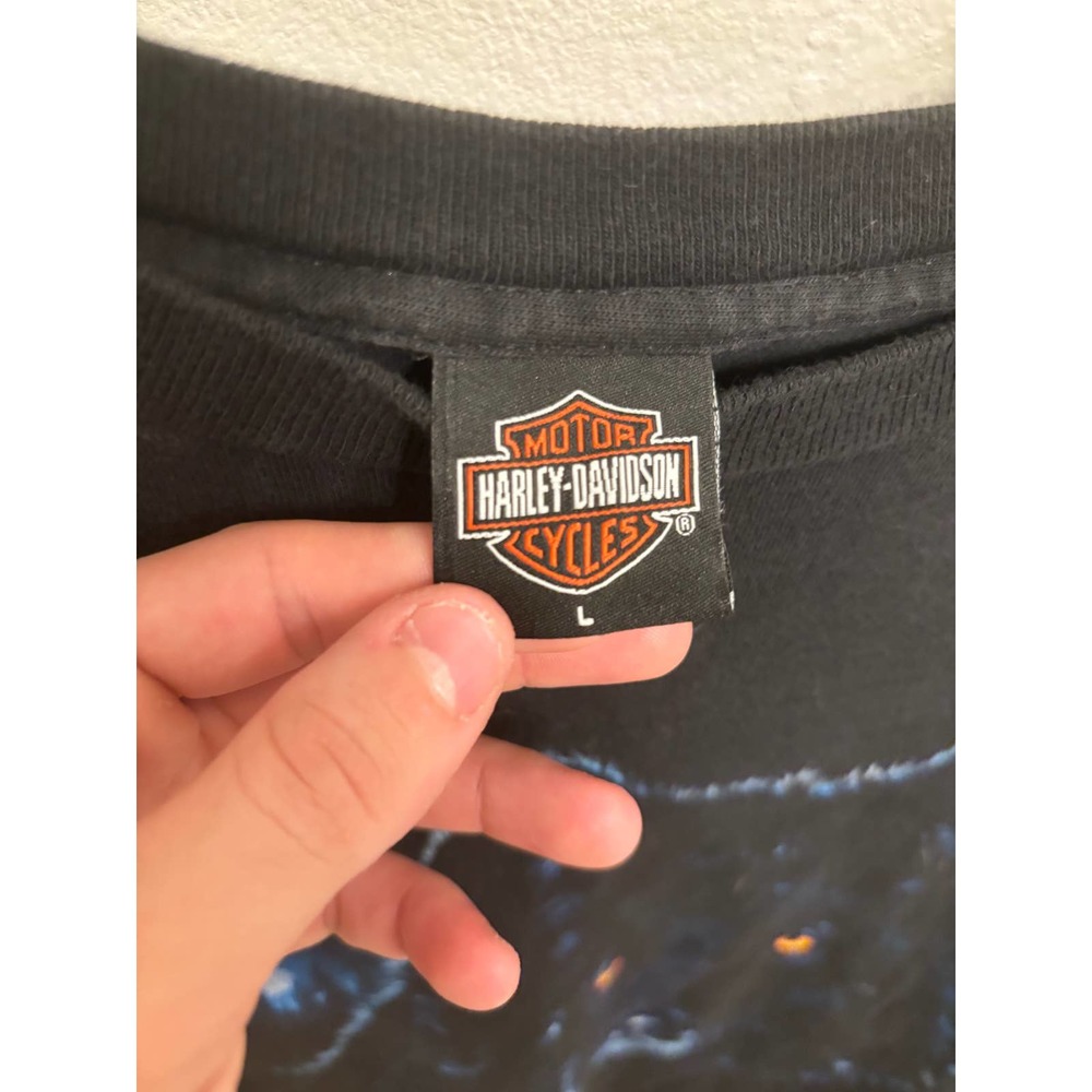 Harley Davidson Y2K Vintage Wolf Graphic T Shirt size Large